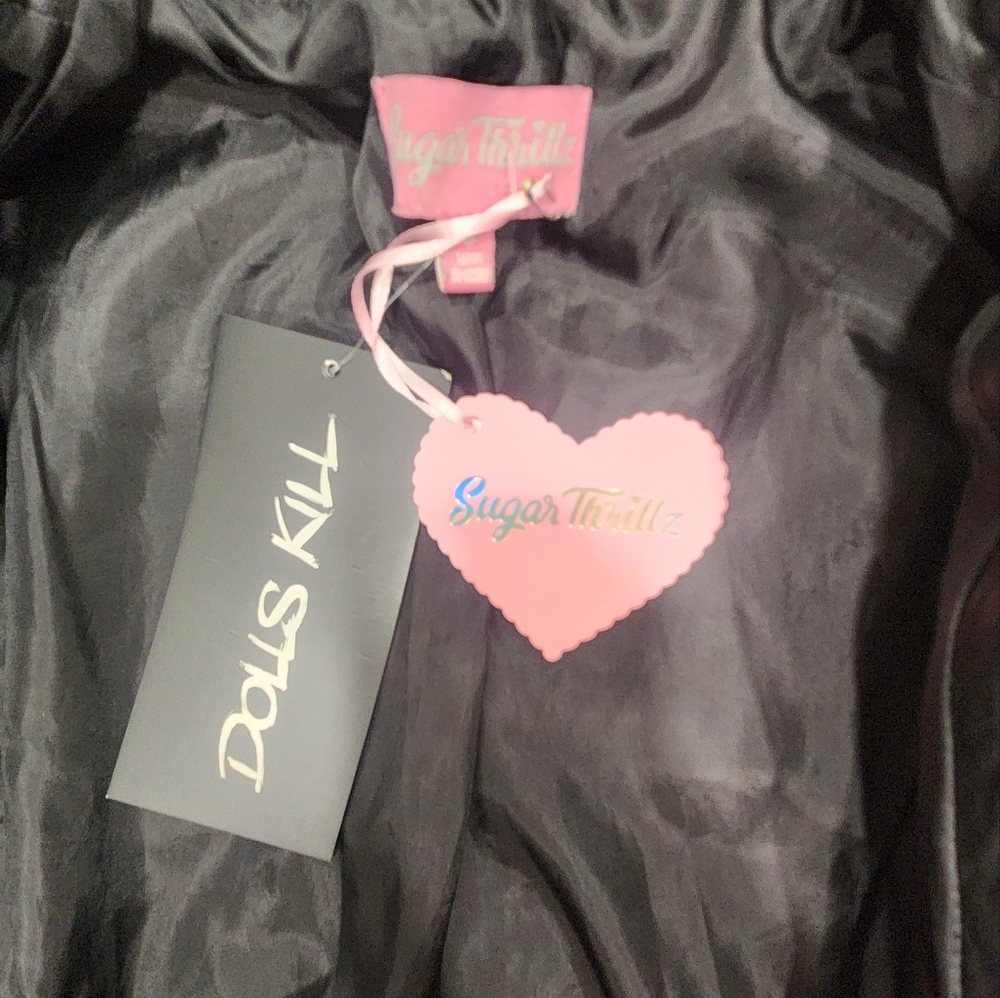 Dolls Kill Floral Embroidered Moto Jacket - Picture 7 of 9